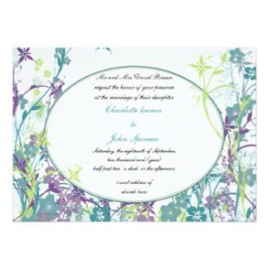 aqua floral wedding  Invitations invitation