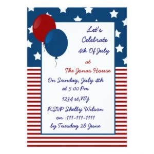 fun 4th of july Holiday party Invitation invitation